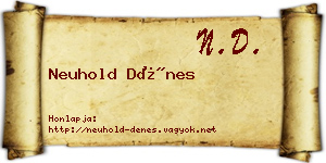 Neuhold Dénes névjegykártya